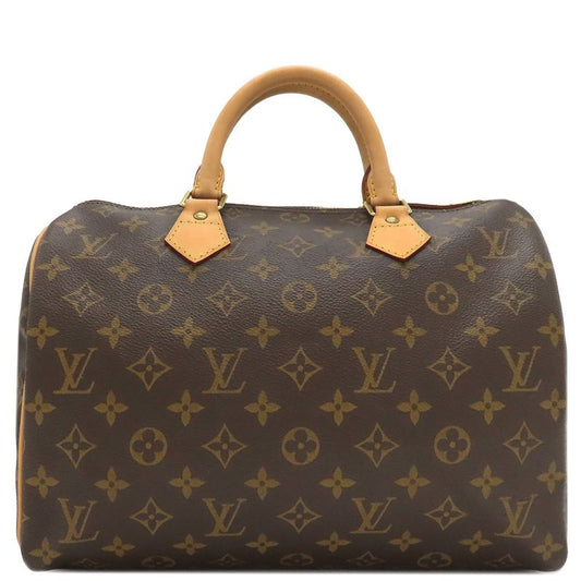 Louis Vuitton Handbag Speedy 30 Monogram Canvas Monogram Gold Hardware Brown