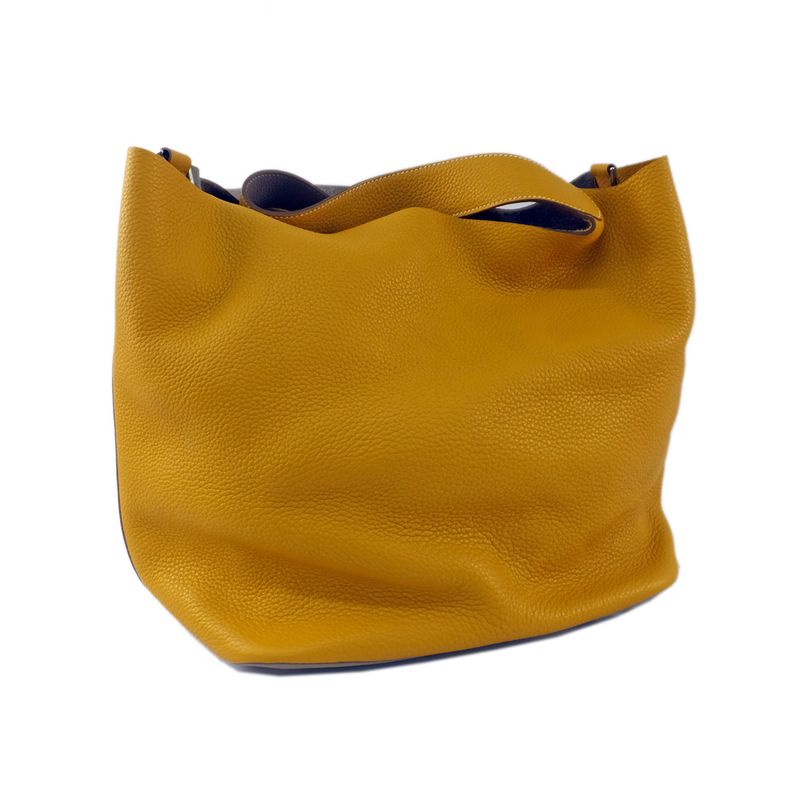 Hermes Picotin Lock T GM Handbag Gray X Yellow Silver Hardware P