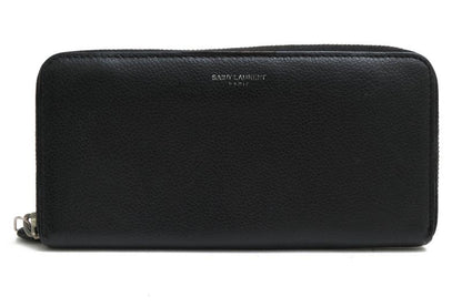 Saint Laurent/Yves Saint Laurent Long Wallet Ladies Women Leather Genuine Black