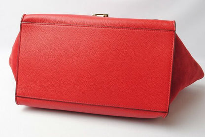 Celine Handbag Shoulder Bag Celine Trapeze 169543 RED 2-way With Strap