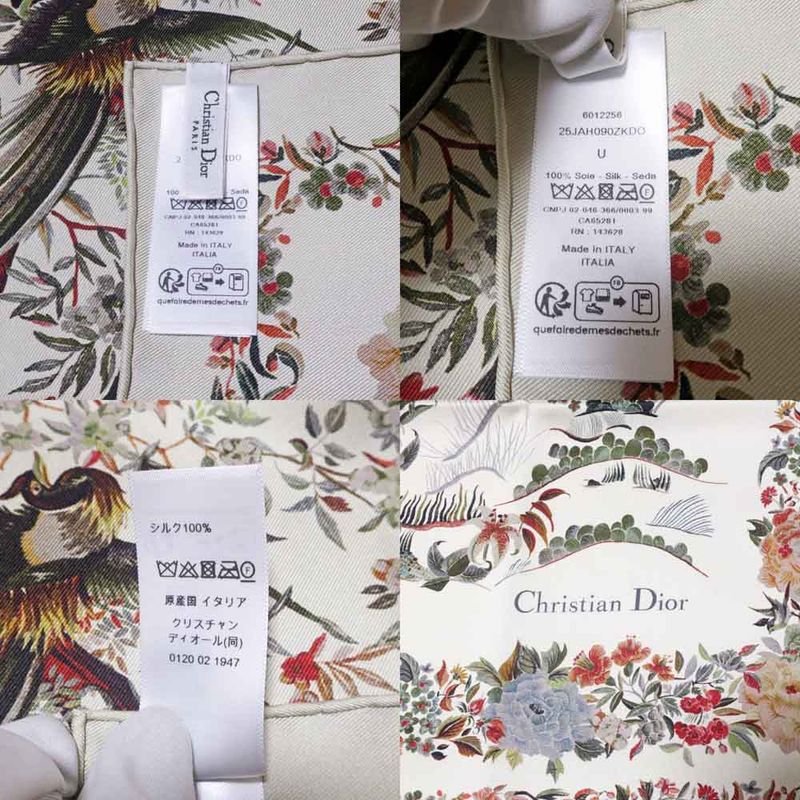 Dior Square Scarf Floral Pattern Beige 25jah090zkdo Women's Accessories