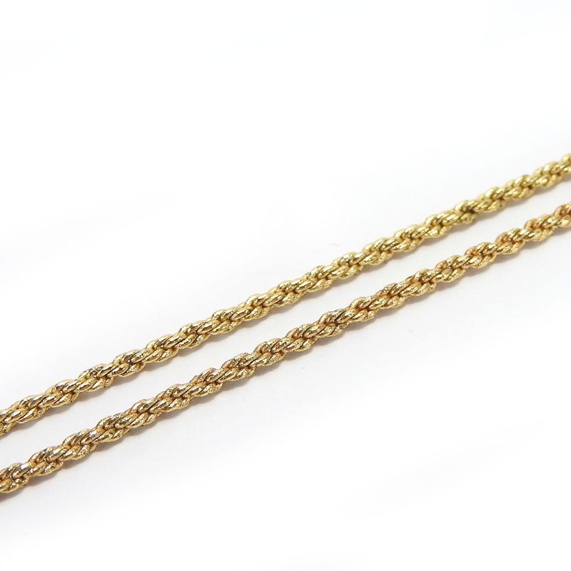 Christian Dior Necklace Metal Gold Plated Accessories CD Logo Ladies Women