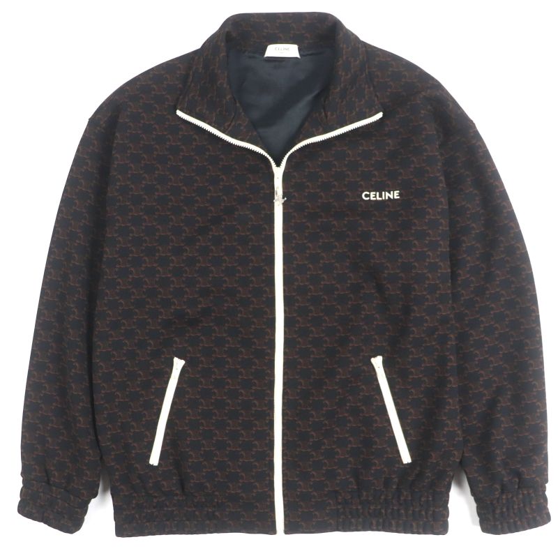 Celine 23SS 2y74a366 Monogram Triomphe Charm Logo Embroidery Zip-up Tracksuit