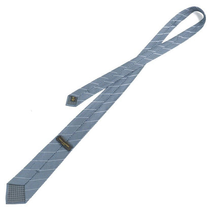 Louis Vuitton M67978 Clavat Ek 100% Silk Plaid Tie 8cm (3.15in) Blue Black Made