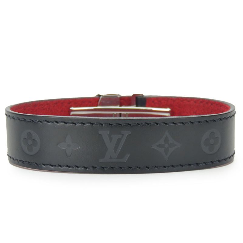 Louis Vuitton Bangle Bracelet Vuguetlac M64447 Monogram Calf Metal Noir Black