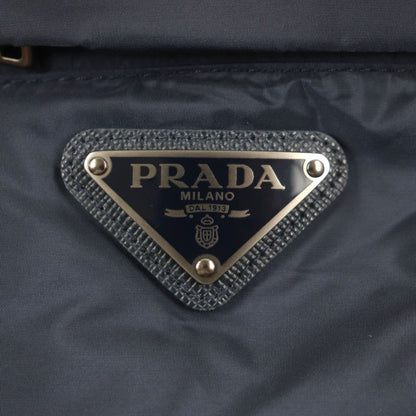 Prada 20AW Sgh047 Triangle Logo Triangle Plate Hooded Double Zip Up Down Coat