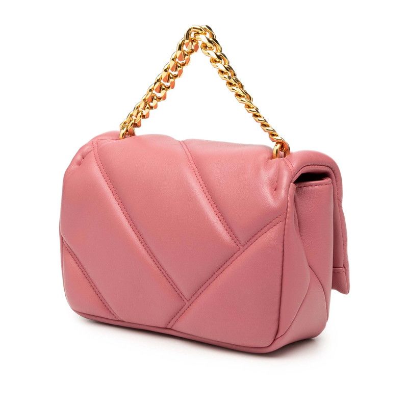 Bulgari Serpenti Forever Cabochon Chain Handbag Shoulder Bag 2WAY Pink Leather
