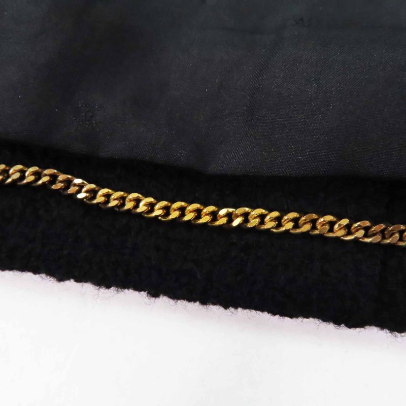 CHANEL Vintage Wool 100% Silk Lining No Collar With Coco Mark Gold Buttons