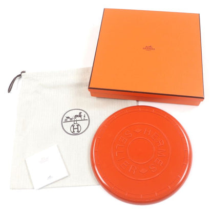 Hermes Uffe Plastic Serie Embossed Dog Frisbee Pet Toy Orange With Box And