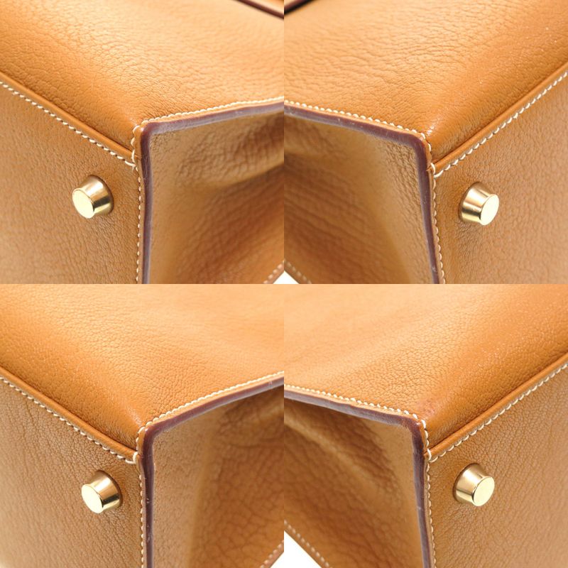 Hermes Kelly 28 Outer Stitching Chevre Coromandel Camel Gold Hardware New