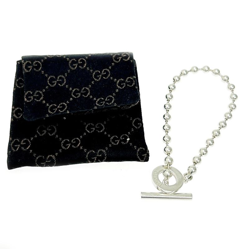 Gucci Silver Ball Chain Toggle Bracelet 16.6g 925 Engraved 306730 Bracelet