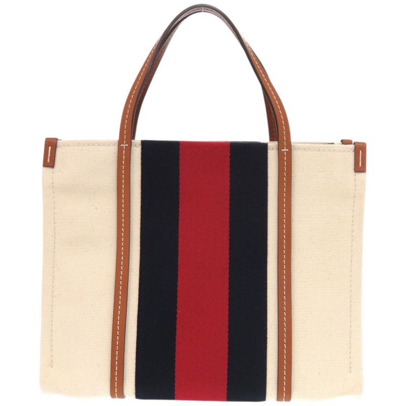 Gucci 2way Sherry Line Interlocking G Patch 727728 Canvas White Tote Bag 0254