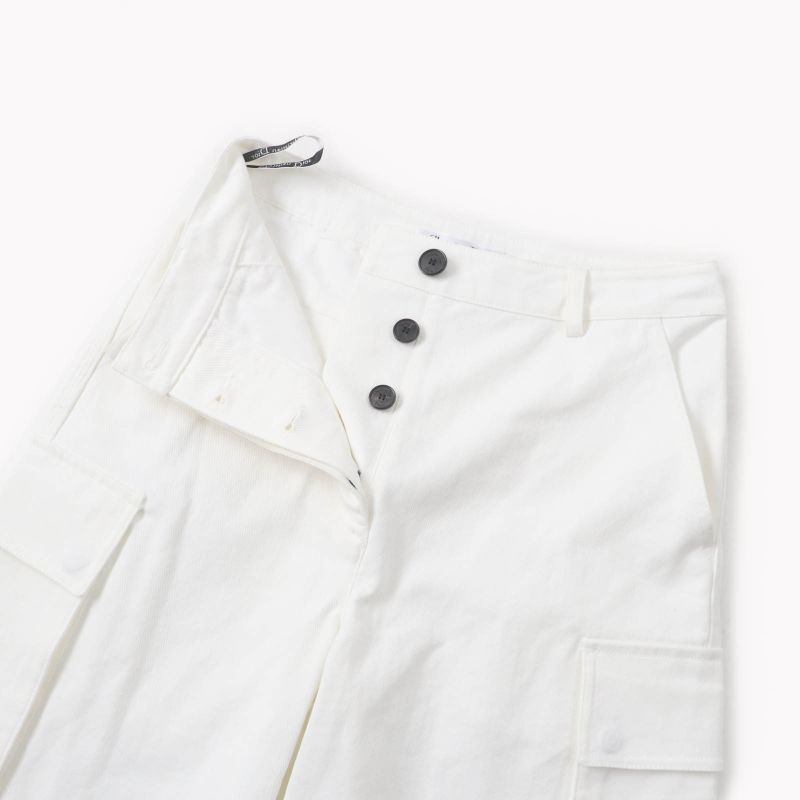Christian DIOR 247p41a3339 DIOR VIBE Denim Cargo Pants With Logo Button White