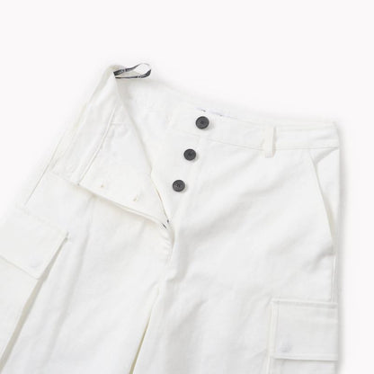 Christian DIOR 247p41a3339 DIOR VIBE Denim Cargo Pants With Logo Button White