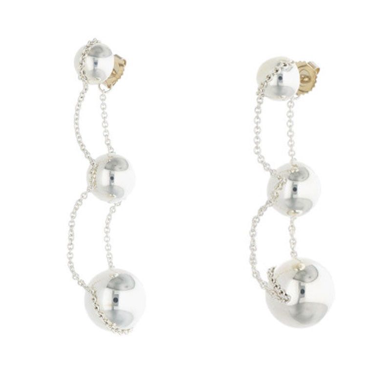 Tiffany & Co Hardware Silver Triple Drop Earrings Men's