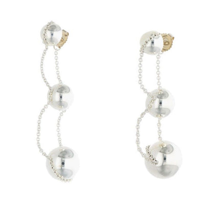 Tiffany & Co Hardware Silver Triple Drop Earrings Men's