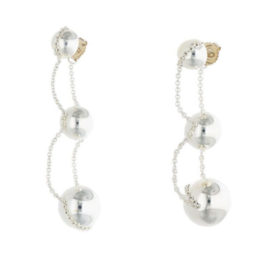 Tiffany & Co Hardware Silver Triple Drop Earrings Men's