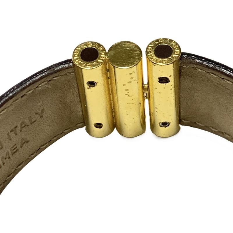 Bvlgari Bracelet Bvlgari Leather Black And Gold Size: L