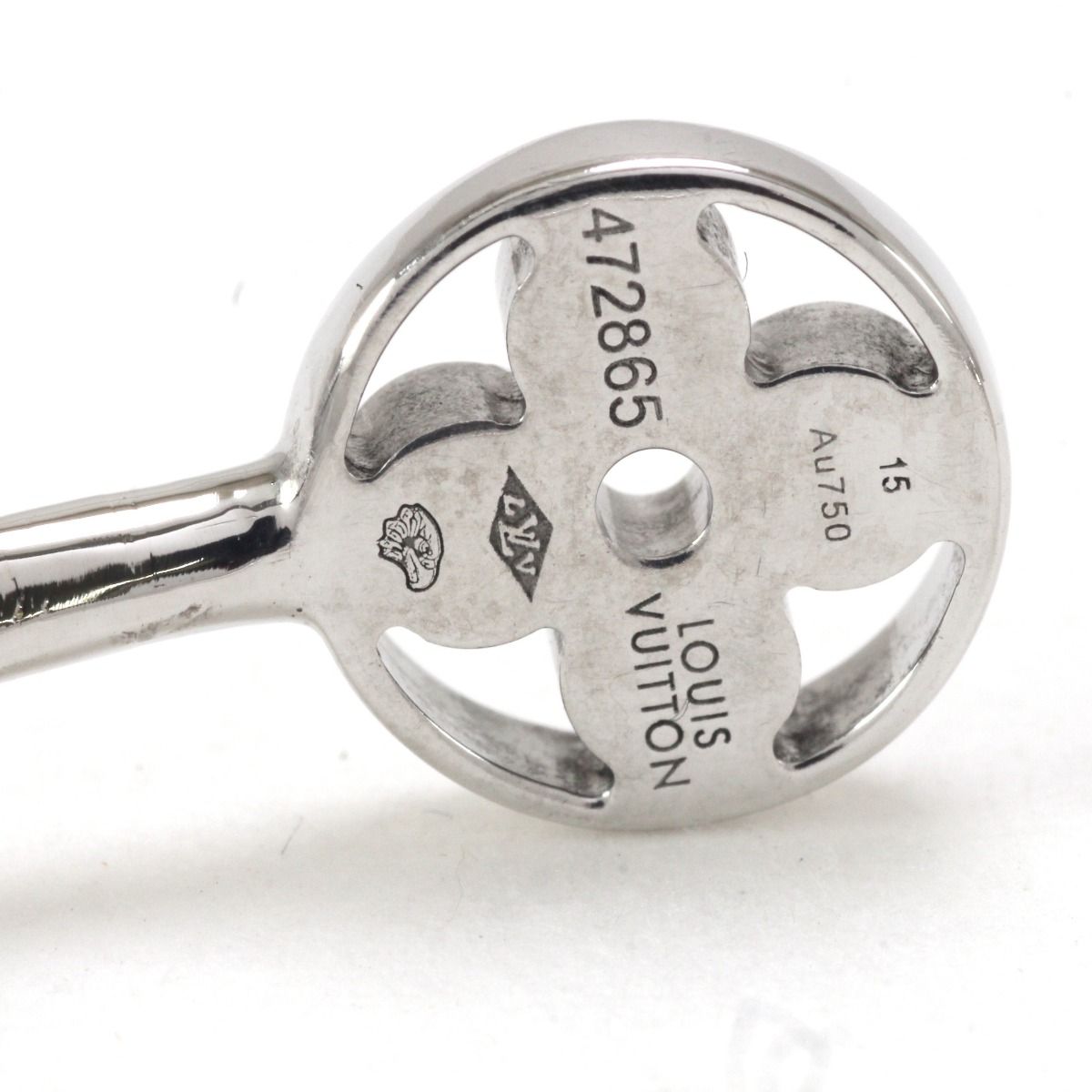 Louis Vuitton Bracelet Twist Blossom White Togo Old X Diamond Size S (15cm