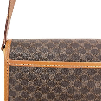 Celine Shoulder Bag Brown Beige Macadam Crossbody PVC