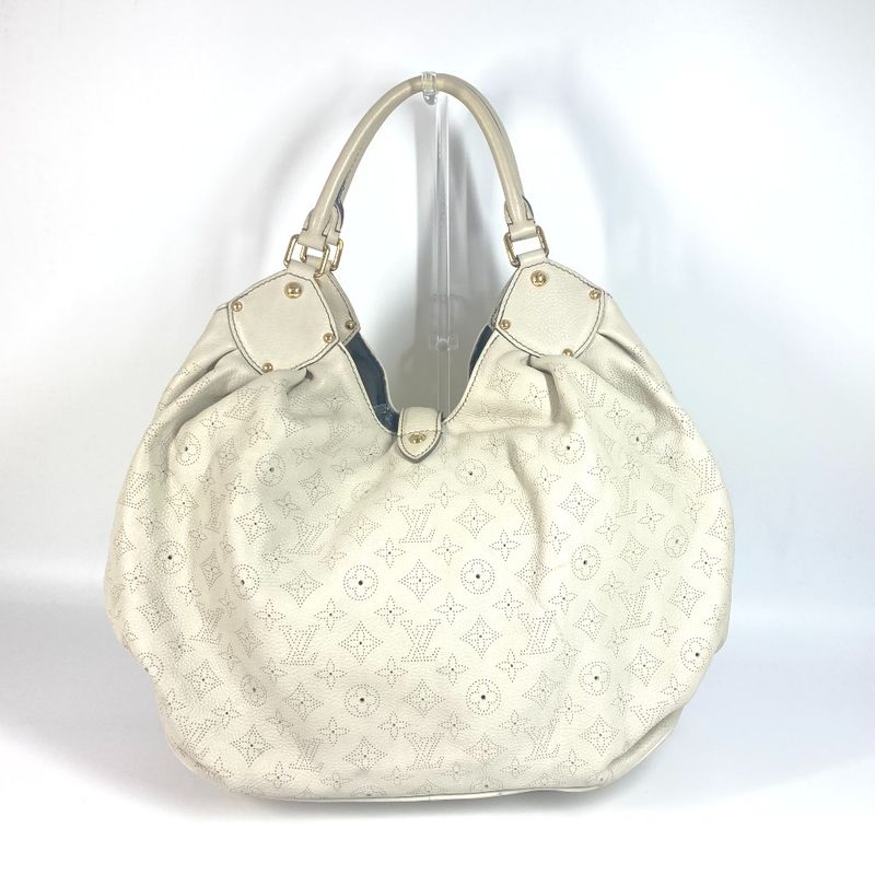 Louis Vuitton Shoulder Bag XL M95548 Monogram Mahina Leather Gris Beige