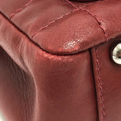 Chanel Tote Bag Chocolate Bar 255 Lambskin Red
