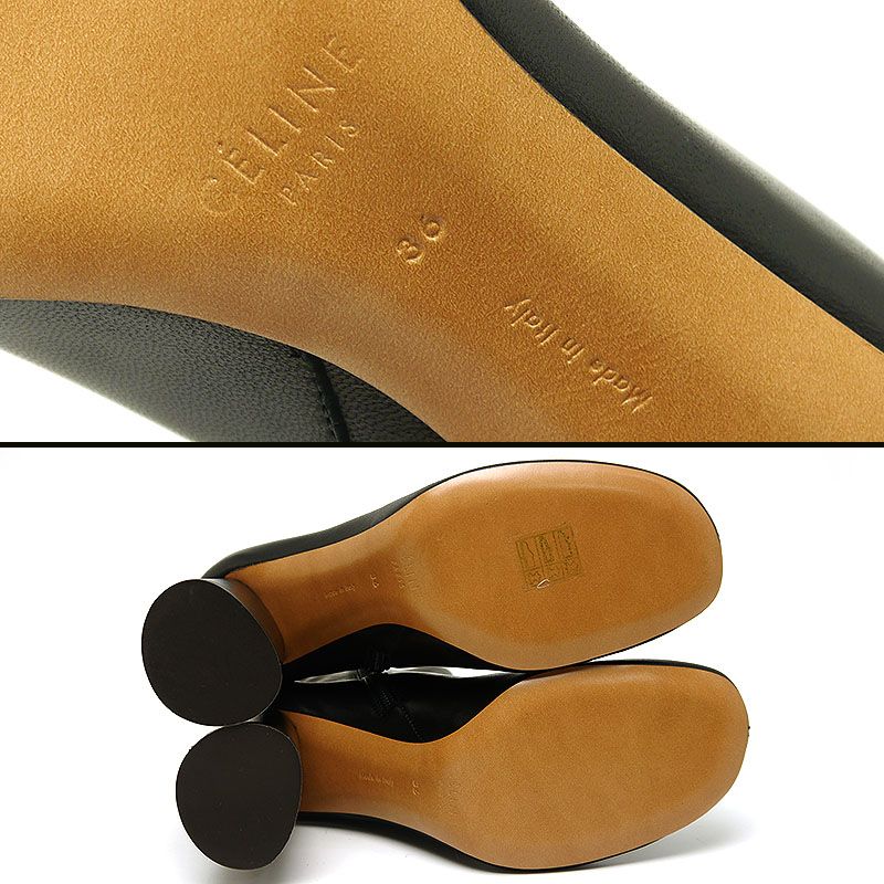 Celine Short Boots 36 Black Heel Approx 8cm (3.15in)