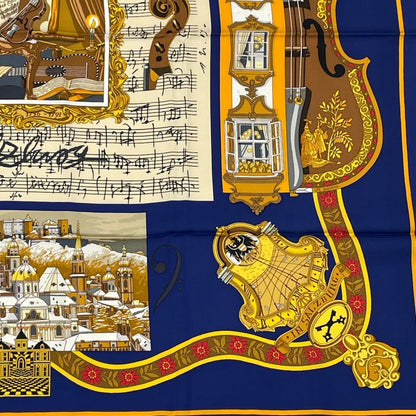 Hermes Carre 90 In Salzburg Scarf Silk Navy