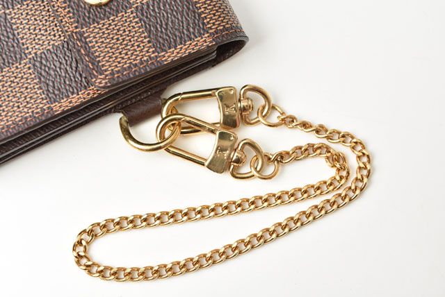 Louis Vuitton Wallet Chain Wallet Long Wallet Portefeuille Accordeion Damier