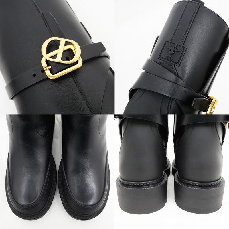 Christian Dior Empreinte Ankle BOOT Ankle Boots 37 1 2 Black Leather