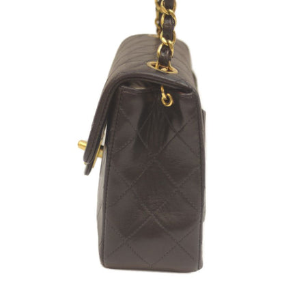 Chanel No 3 Black Lambskin Ghardware Mini Matelasse 17 Chain Shoulder Bag Black