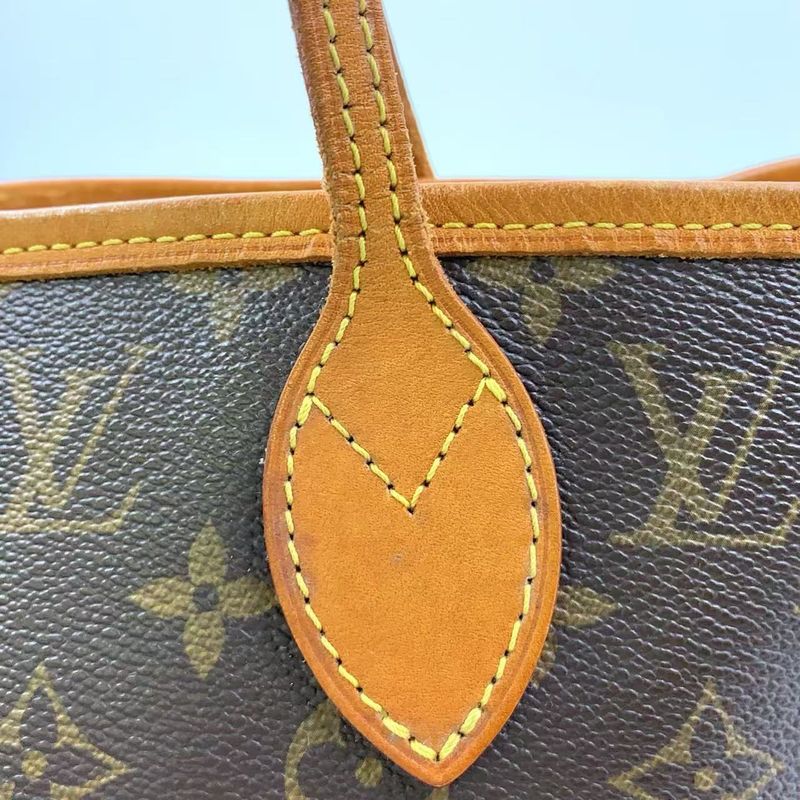 Louis Vuitton Neverfull MM Monogram Leather X PVC Brown Tote Bag Gold M40156