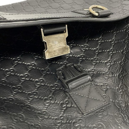 Gucci Shoulder Bag Stripe Line 246067 Black Leather