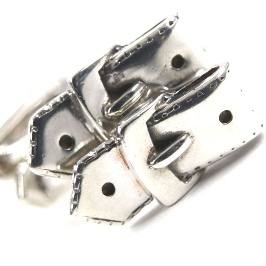 Hermes Vintage Belt Motif Cufflinks Button Cufflinks Silver Made In France