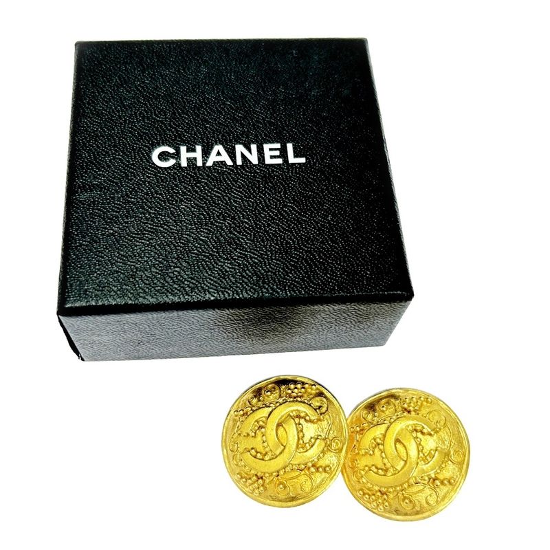 Chanel GP 96a Coco Mark Round Earrings Ladies 306701 Earrings