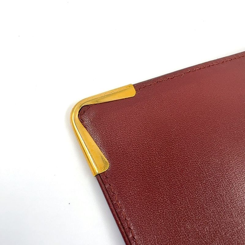 Cartier Mustline Leather Bordeaux Clutch Bag Gold 7 318 4 155