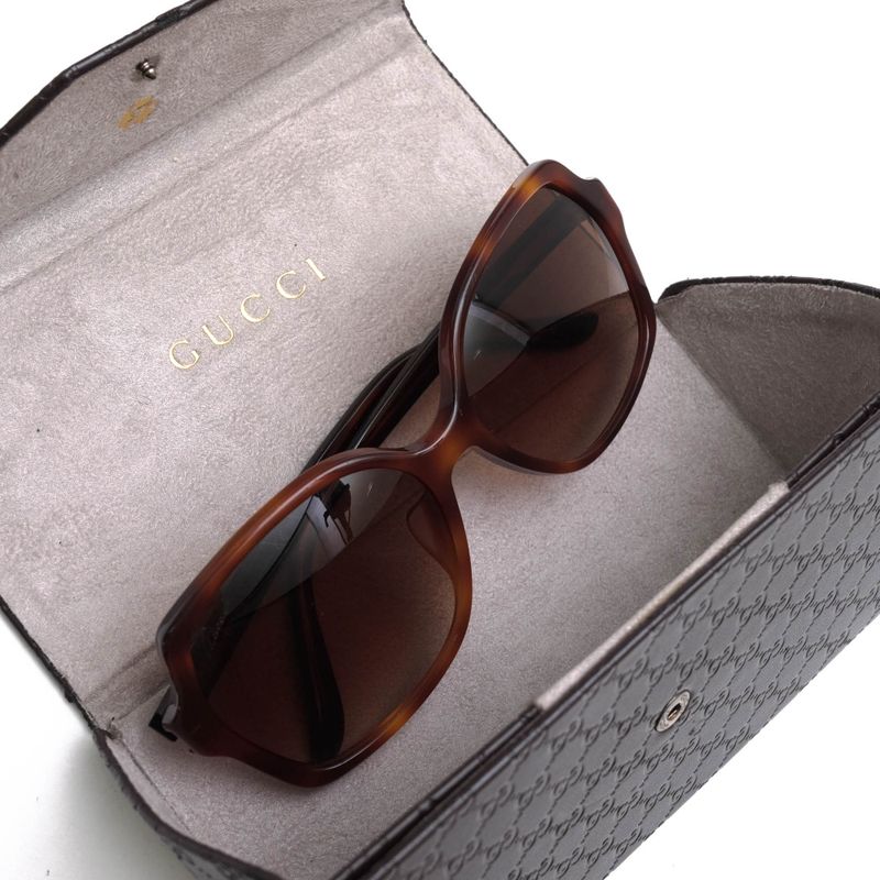 Gucci / Gucci Sunglass Es Glasses Ladies Women Plastic Dark Brown Gg3595 F S