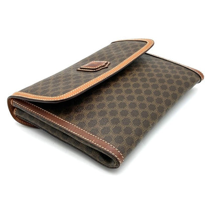 Celine M06 Shoulder Bag Clutch Bag Light Shape 2way Macadam Brown PVC Leather