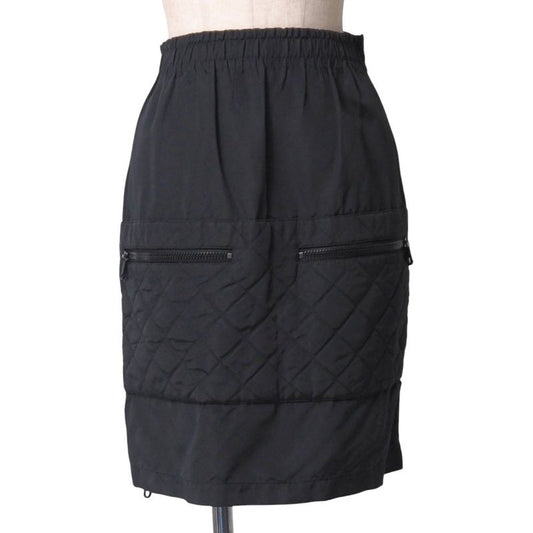 Chanel Vintage Skirt Size 38 Matelasse Coco Mark CC All Silk Tight Miniskirt