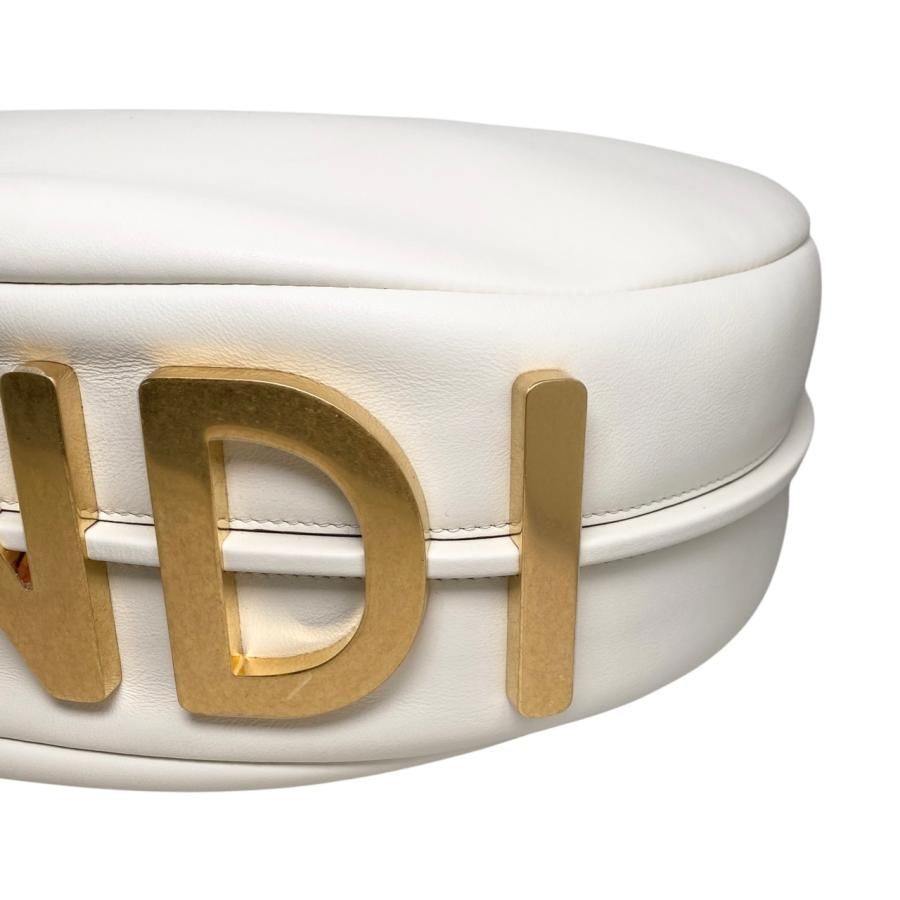 Fendi One Shoulder Bag Graffi Medium 8br799 A5DY F1hel Calf Leather White Beige