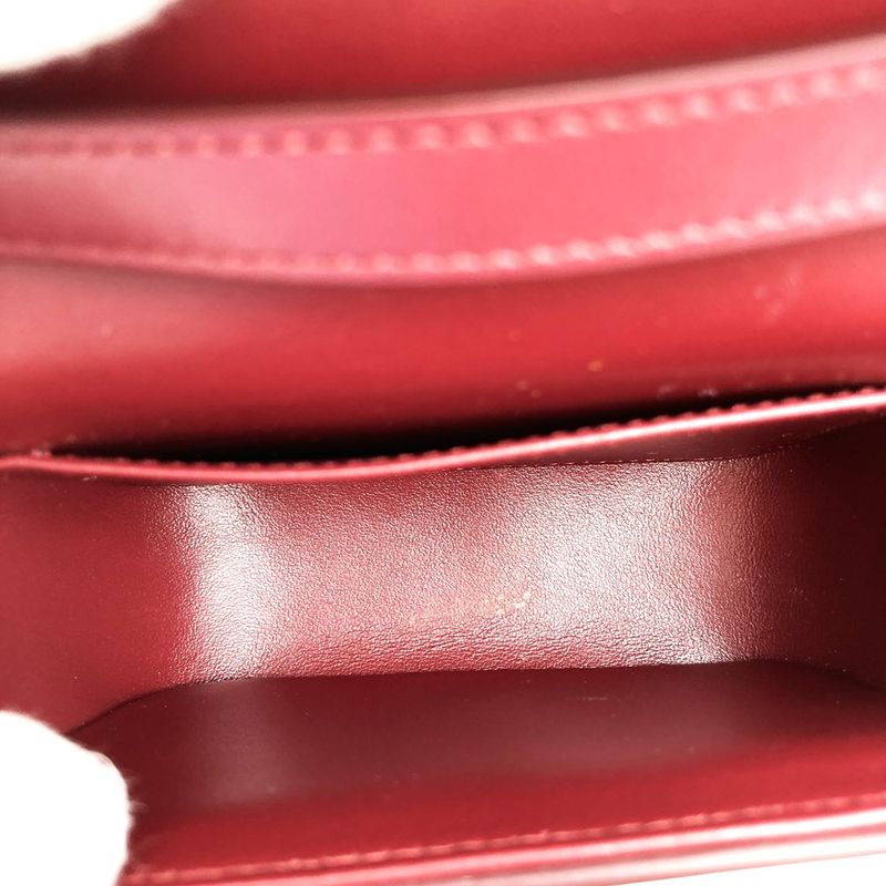 Celine Mini Claude DS 2203 Shoulder Bag Mini Shoulder Bag Leather Wine Red