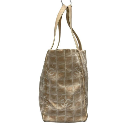 Chanel New Travel Line Tote MM Pink And White Leather