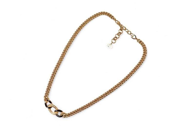 Christian Dior Necklace Christian Dior Vintage Rhinestone Black Gold