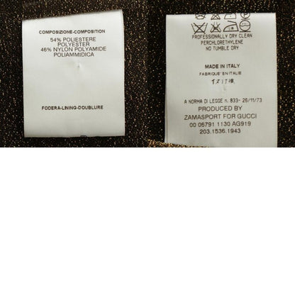 Gucci 2000 Tom Ford Period Lame V-neck Long Sleeves Top Cut And Sewn Gold 42