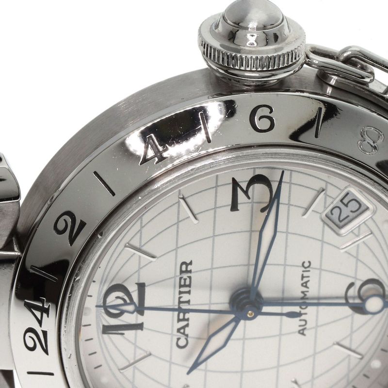 Cartier W31078m7 Pasha C Meridian Watch SS Boys