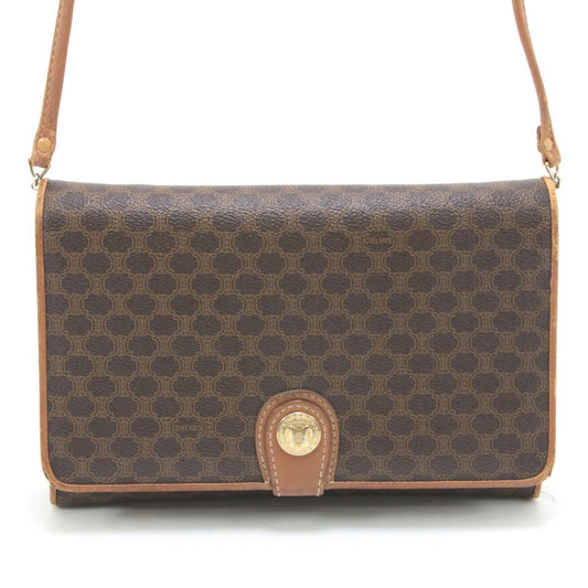 Celine Macadam Pattern Shoulder Bag M08 Brown