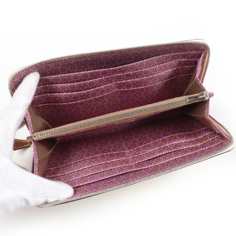 Hermes Azap Long Silk Inn Round Zipper Vaux Epson Nata Silver Hardware Long