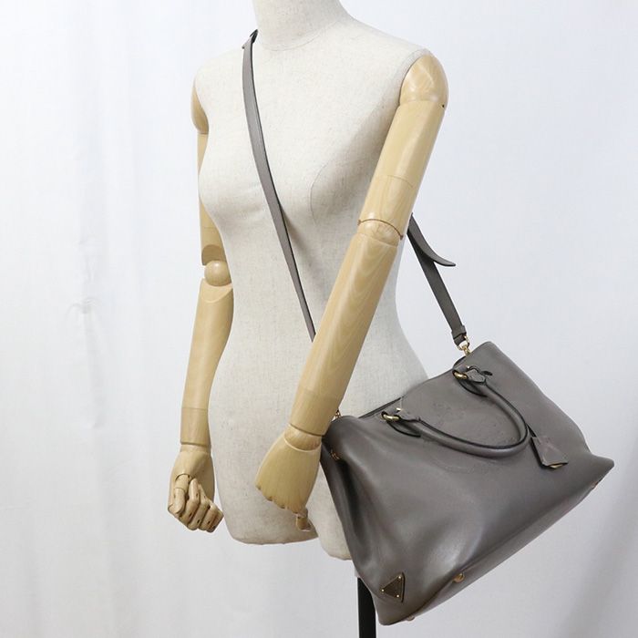 Prada 2WAY 1ba579 2EBJ F0572 Tote Bag Grained Calf Womens