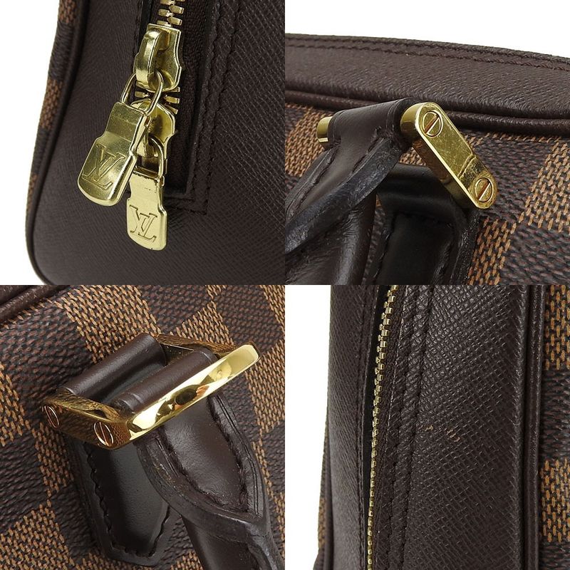 Louis Vuitton Handbag Brera N51150 Damier Ebène Goldhardware Leather Everyday