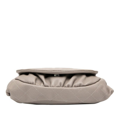 Chanel Half Moon Coco Mark Chain Wallet Shoulder Bag Purple Caviar Skin Women